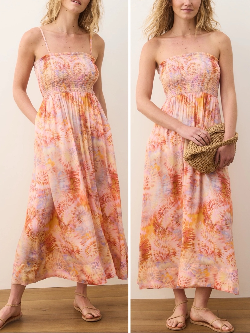 Marine Layer Sutton Strapless Maxi Dress - Extra Small / Tie Dye XS NWT